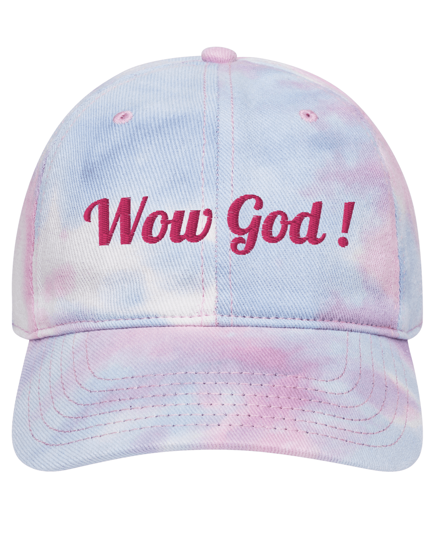 cotton candy hat blue on pink